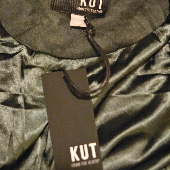 Kut From the Kloth British Racing Green Moto Jacket Size XS. Vegan Suede - Picture 5 of 6
